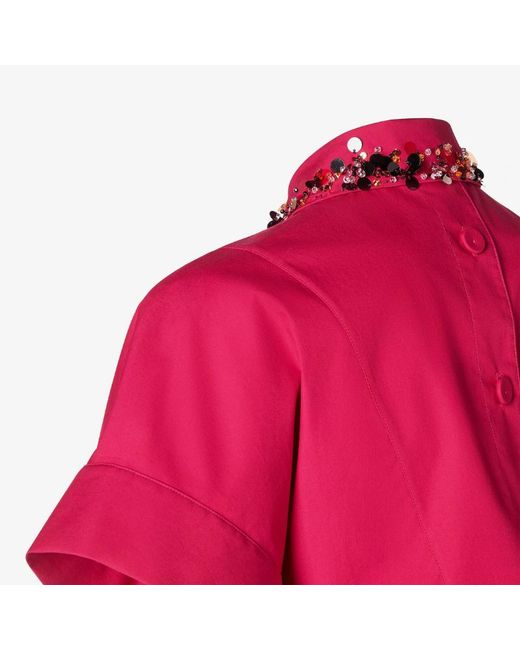 Fendi Pink Sequin-Embellished Cropped Shirt