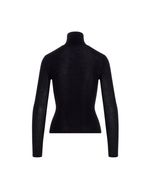 Saint Laurent Blue Turtleneck Knitted Jumper