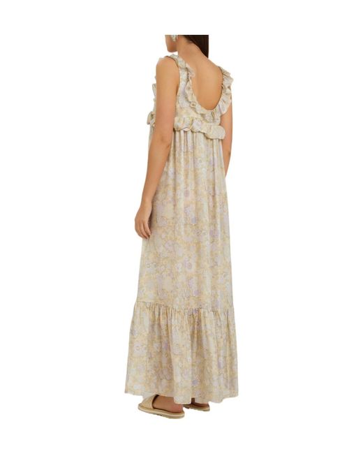 Chloé Natural Floral Silk Dress