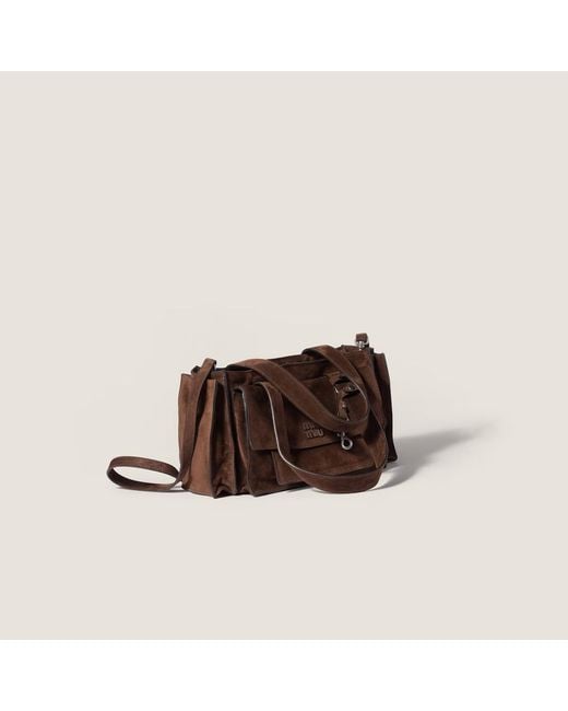 Miu Miu Brown Utilitaire Zipped Shoulder Bag