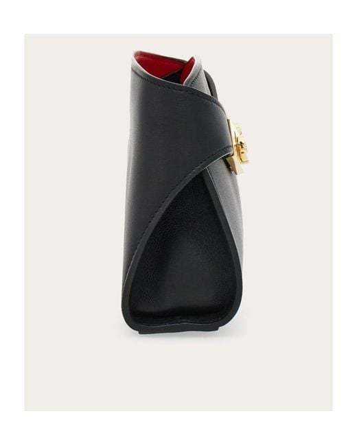 Ferragamo Black Wide Shoulder Strap Shoulder Bag