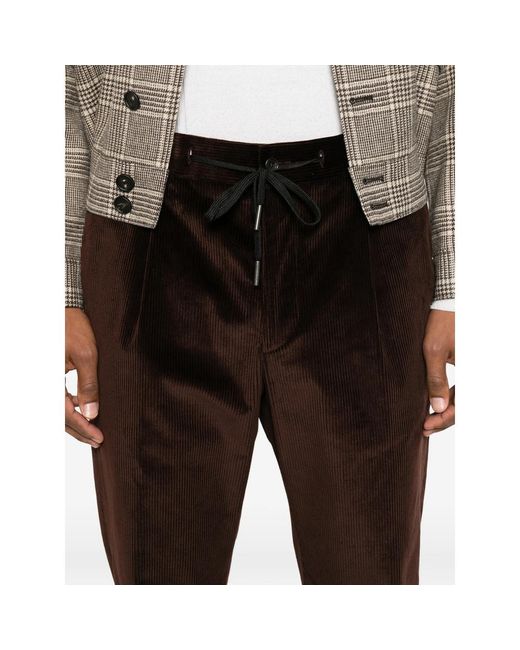 Tagliatore Black Belt Loop Casual Trousers for men