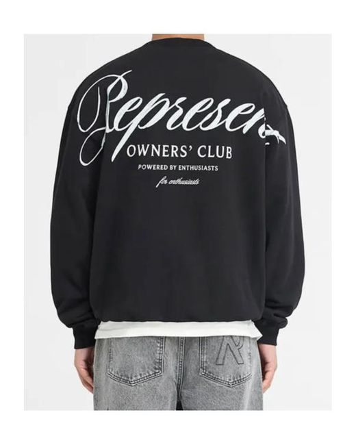 Represent Blue Logo Printed Crewneck Sweatshirt for men