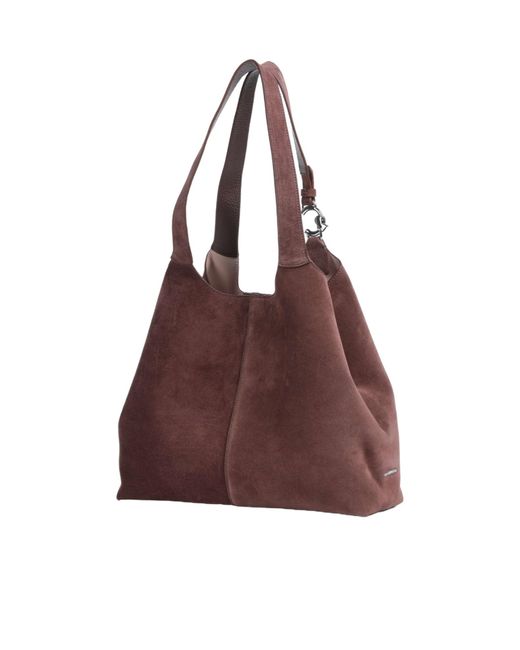 Coccinelle Brown Suede Shoulder Bag