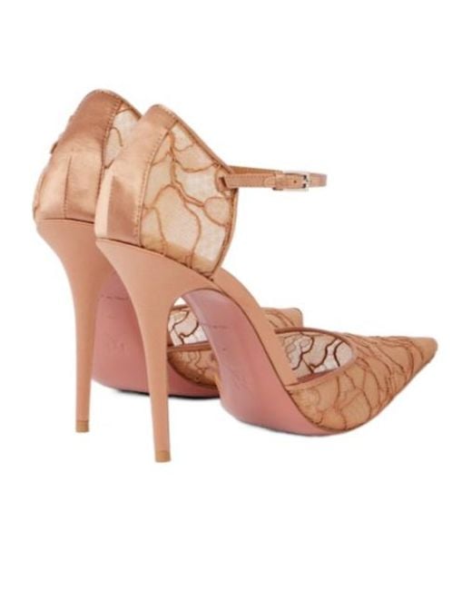AMINA MUADDI Pink Lace High Heels
