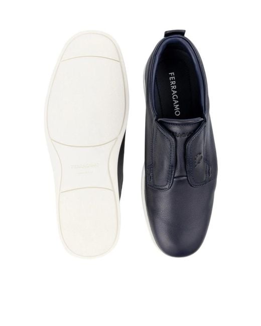 Ferragamo Blue Derby Slip-On for men