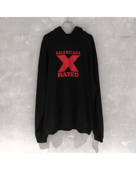 Balenciaga Black Logo Hooded Sweater