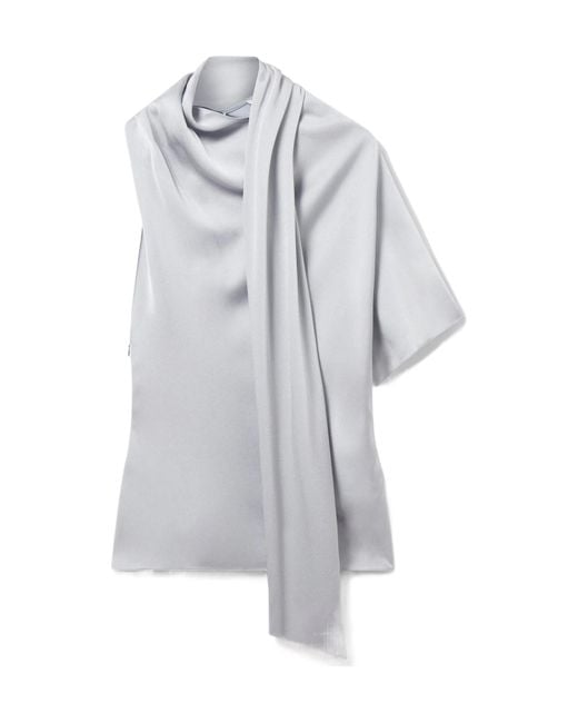 Stella McCartney Gray Draped Asymmetric Top