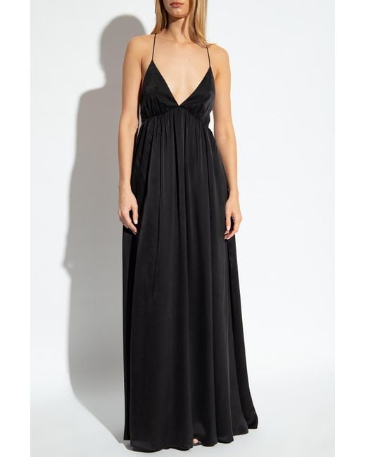 Zimmermann Black Sensory Gathered Silk Maxi Dress