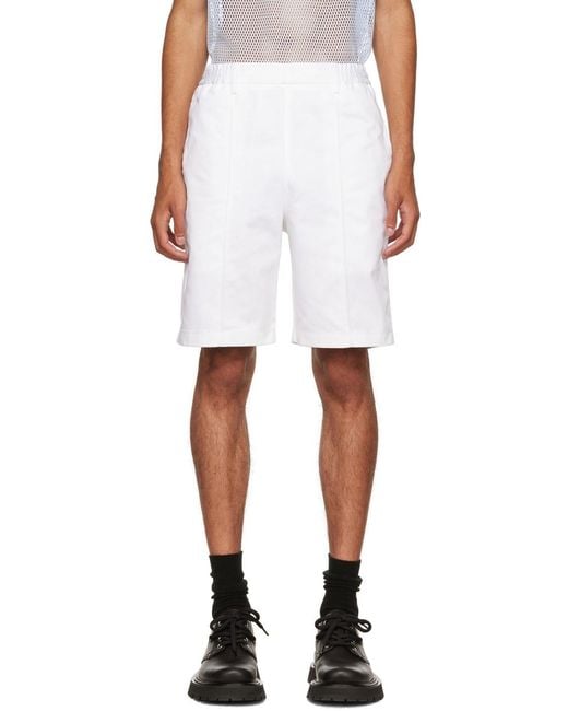 AMI White Elasticated Bermuda for men