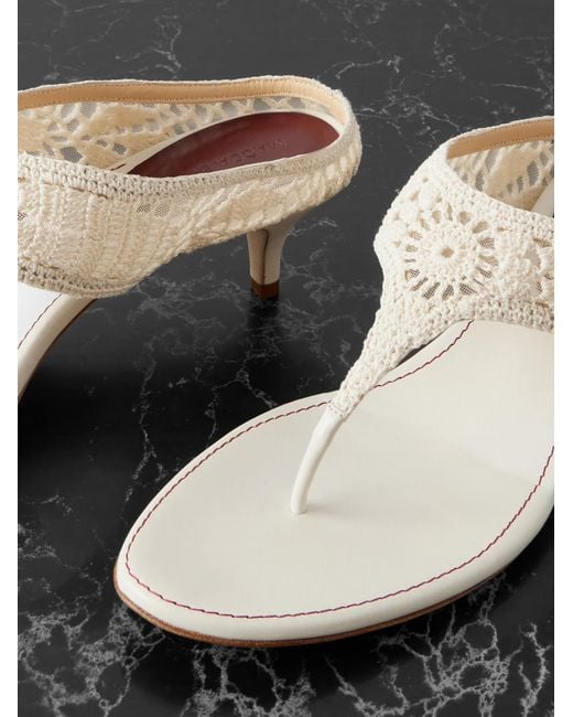 Magda Butrym White Crocheted High-Heeled Sandals