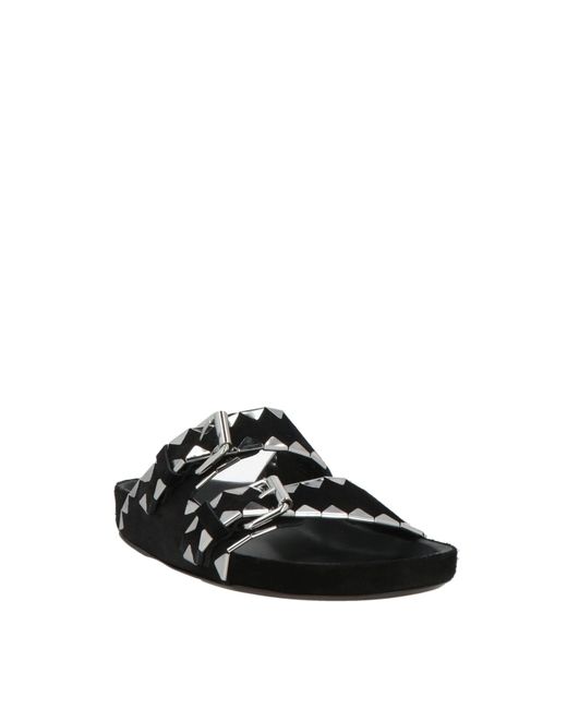 Isabel Marant Black Spliced Leather Minimalist Sandals