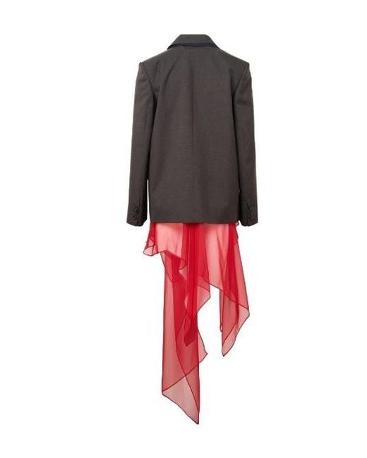 Sacai Red Double-Breasted Suiting Jacket