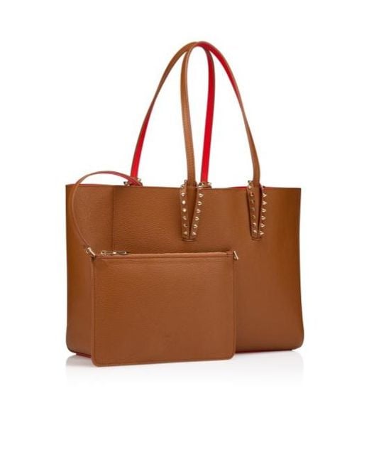 Christian Louboutin Brown Cabata Stud Detailed Small Tote Bag