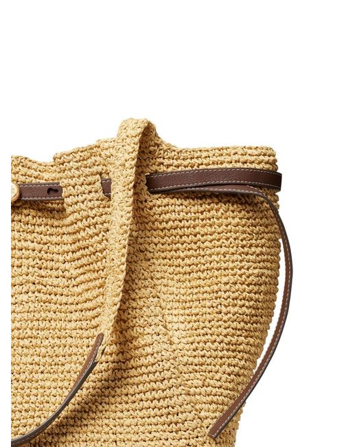 Tory Burch Metallic Romi Raffia Tote Bag