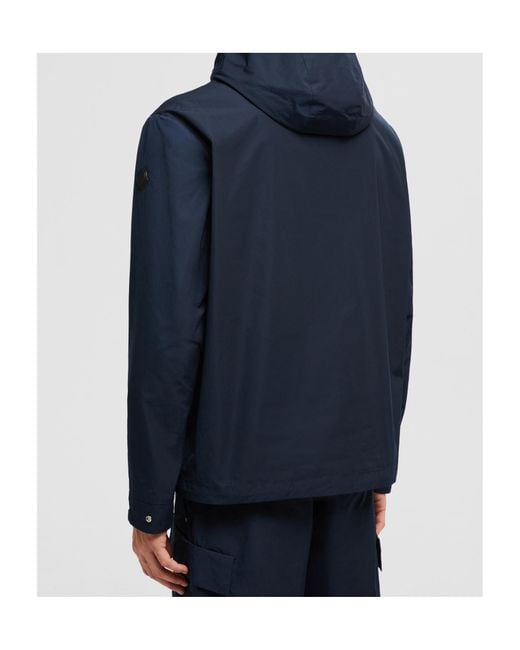 Moncler Blue Lacha Zip-Up Hooded Windbreaker for men