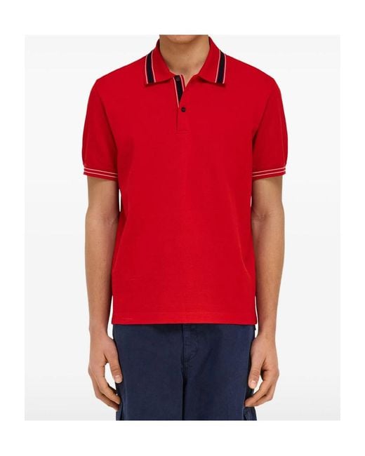 Ferragamo Red Short-Sleeved Polo Shirt for men