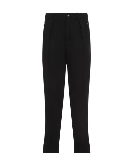 Ralph Lauren Black Mid-Rise Pleated Trousers for men