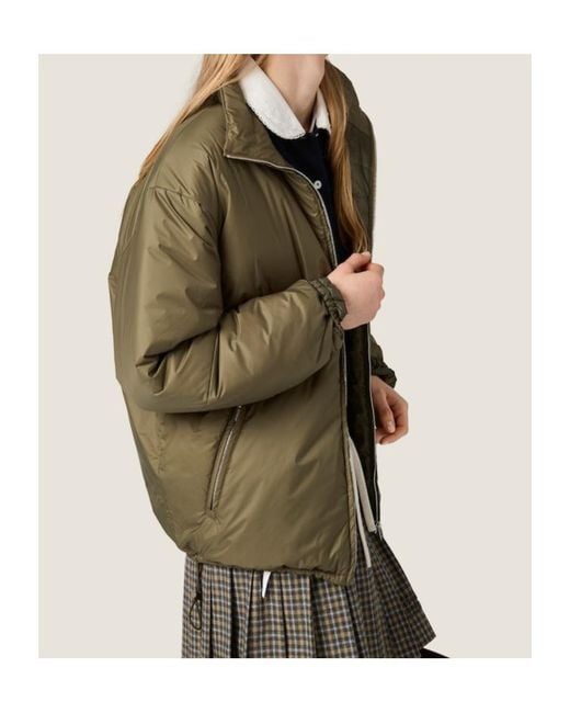 Miu Miu Green Medium-Weight Ripstop Down Jacket