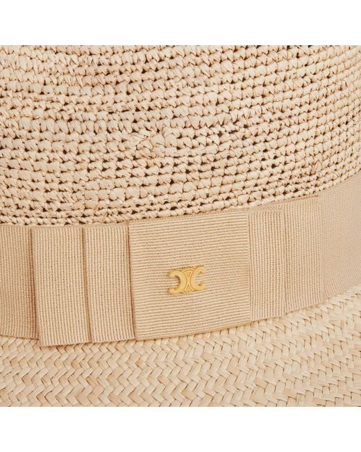 Céline White Wide-Brimmed Triomphe Hat