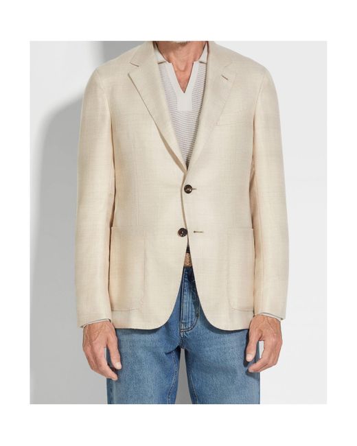 Zegna Natural Long-Sleeved Suit Jacket for men
