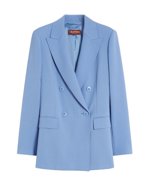 Max Mara Blue Studio Grembo Double-Breasted Blazer