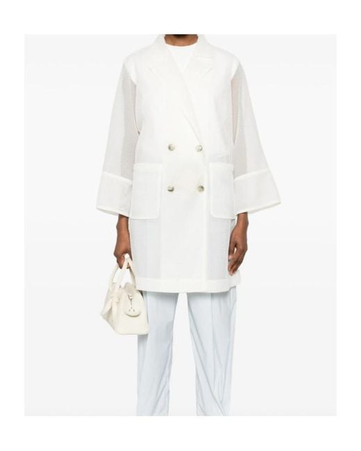 Herno White Patch-Pocket Coat