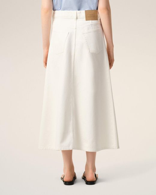 AMI Natural Ami Long Denim Skirt