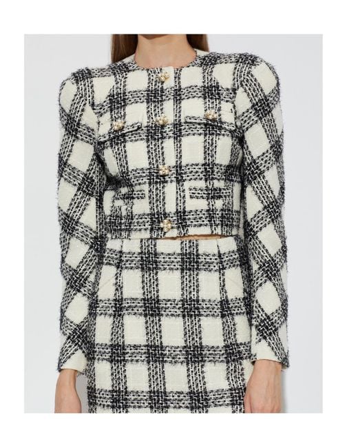 Vetements Multicolor Checked Cropped Tweed Blazer