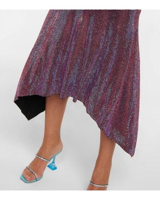 Alexandre Vauthier Purple Metallic Ruched Maxi Dress