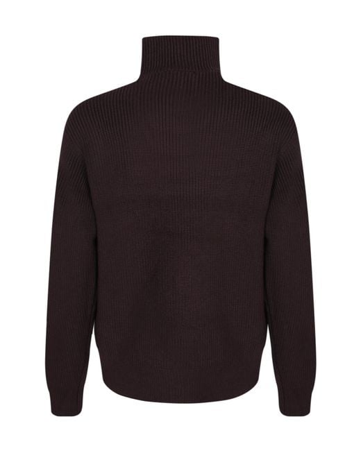 Officine Generale Blue Officine Générale Half-Zip High Collar Knitwear for men