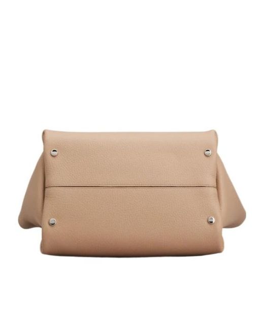 Tod's Natural Logo Plaque Mini Top Handle Bag