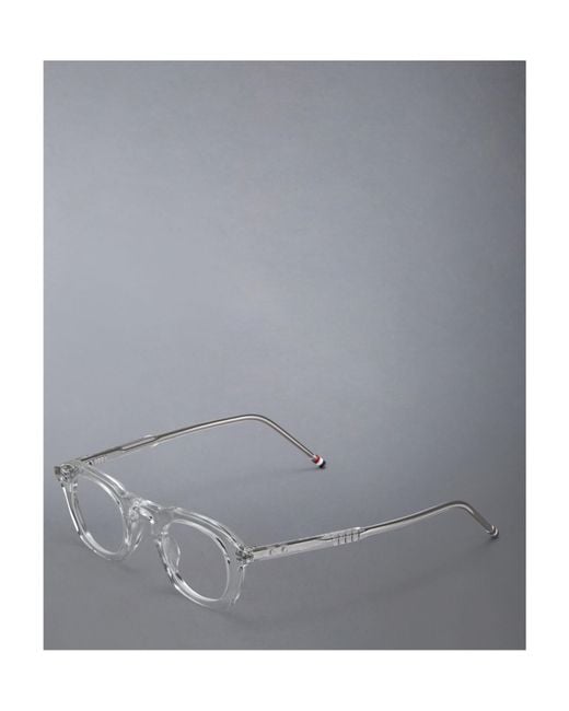Thom Browne White Eyewear Round-Frame Glasses