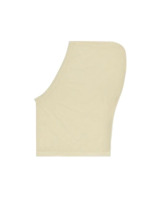 Rick Owens White Ribbed Hat for men
