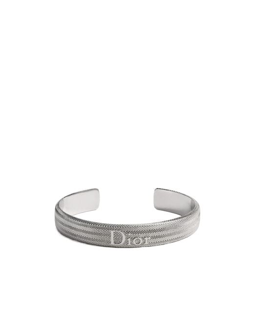 Dior White Guilloché Bangle for men