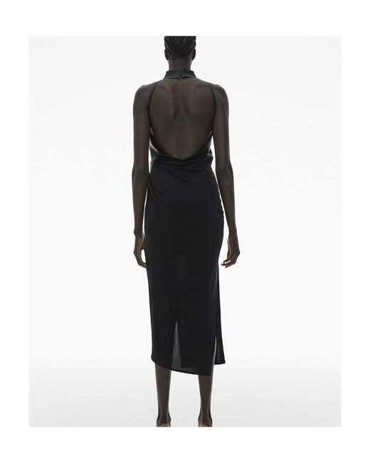 Helmut Lang Black Halter Neck Midi Dress