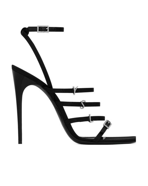 Saint Laurent White Jerry Heeled Sandals