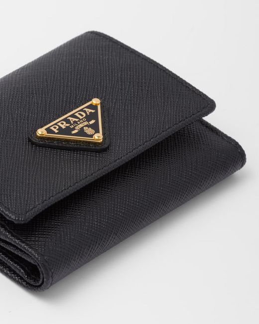 Prada Black Small Saffiano Leather Wallet