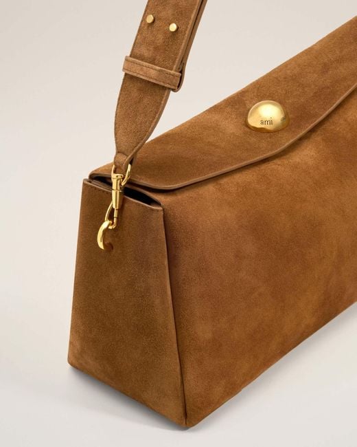 AMI Brown Carrousel Medium Shoulder Bag for men