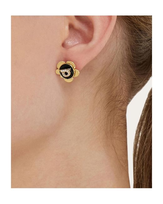 Ferragamo Metallic Ferragamo Gancini Charm Embellished Earrings