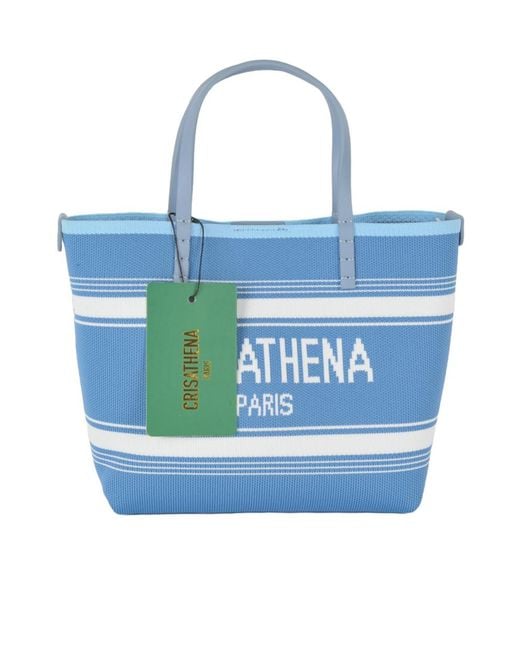 Crisathena Blue Small Handle Shoulder Bag