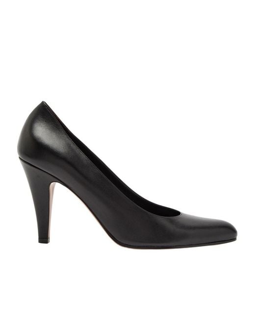 The Row Black Solid Leather Pumps