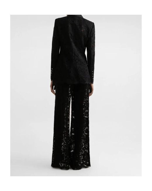 Dolce & Gabbana Black Dna Lace-Detailing Trousers