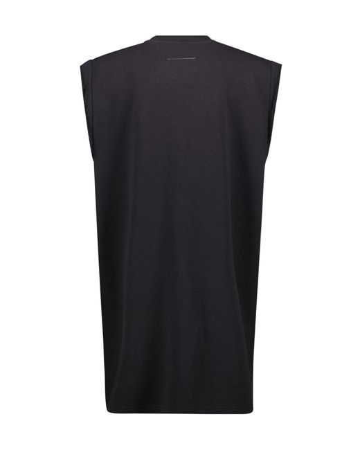 MM6 by Maison Margiela Black Cap Sleeved Fringed Dress