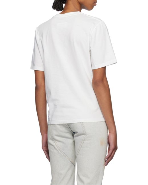 MM6 by Maison Margiela White Logo Patch Crewneck T-Shirt