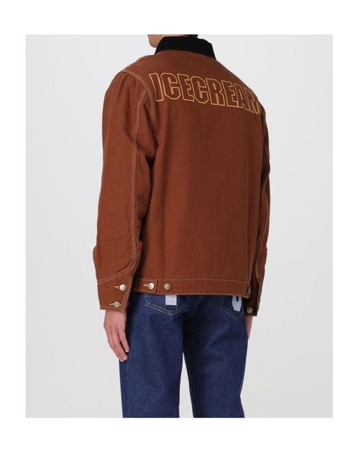 ICECREAM Brown Collared Casual Jacket for men