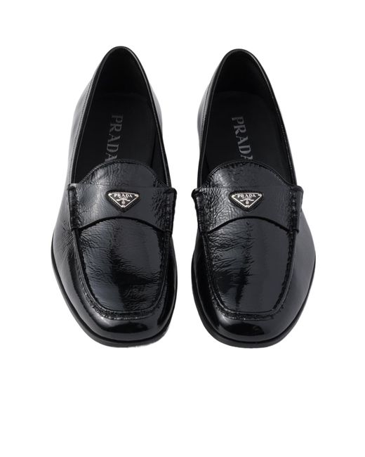 Prada Black Naplak Slip-On Loafers for men