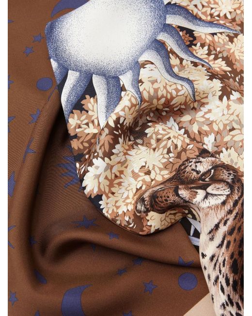 Ferragamo White Printed Silk Scarf