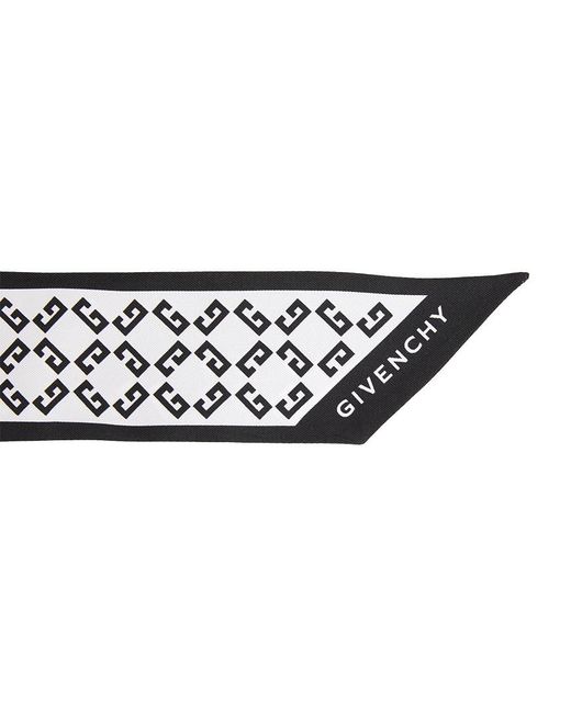 Givenchy White Pointed Silk Scarf