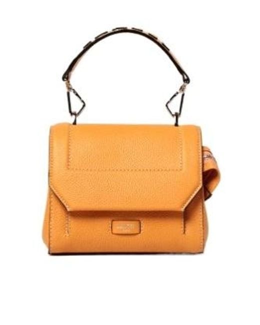 Lancel Orange Logo Detailed Chain Linked Top Handle Bag